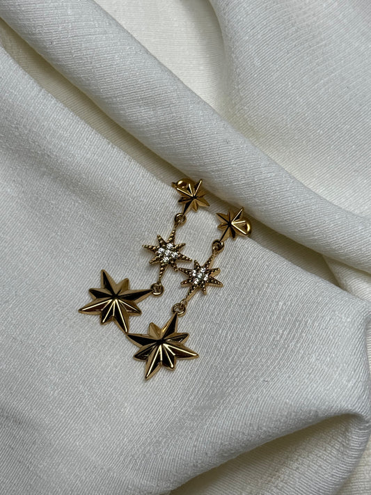 Diamond Star Earrings Gold